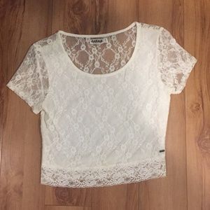 White Lace Crop Top